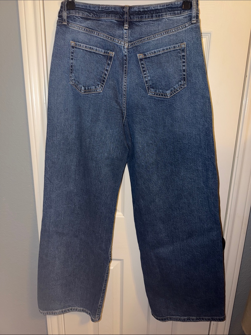 wild fable Dark Blue Distressed Wide-Leg Jeans - Picture 8 of 13